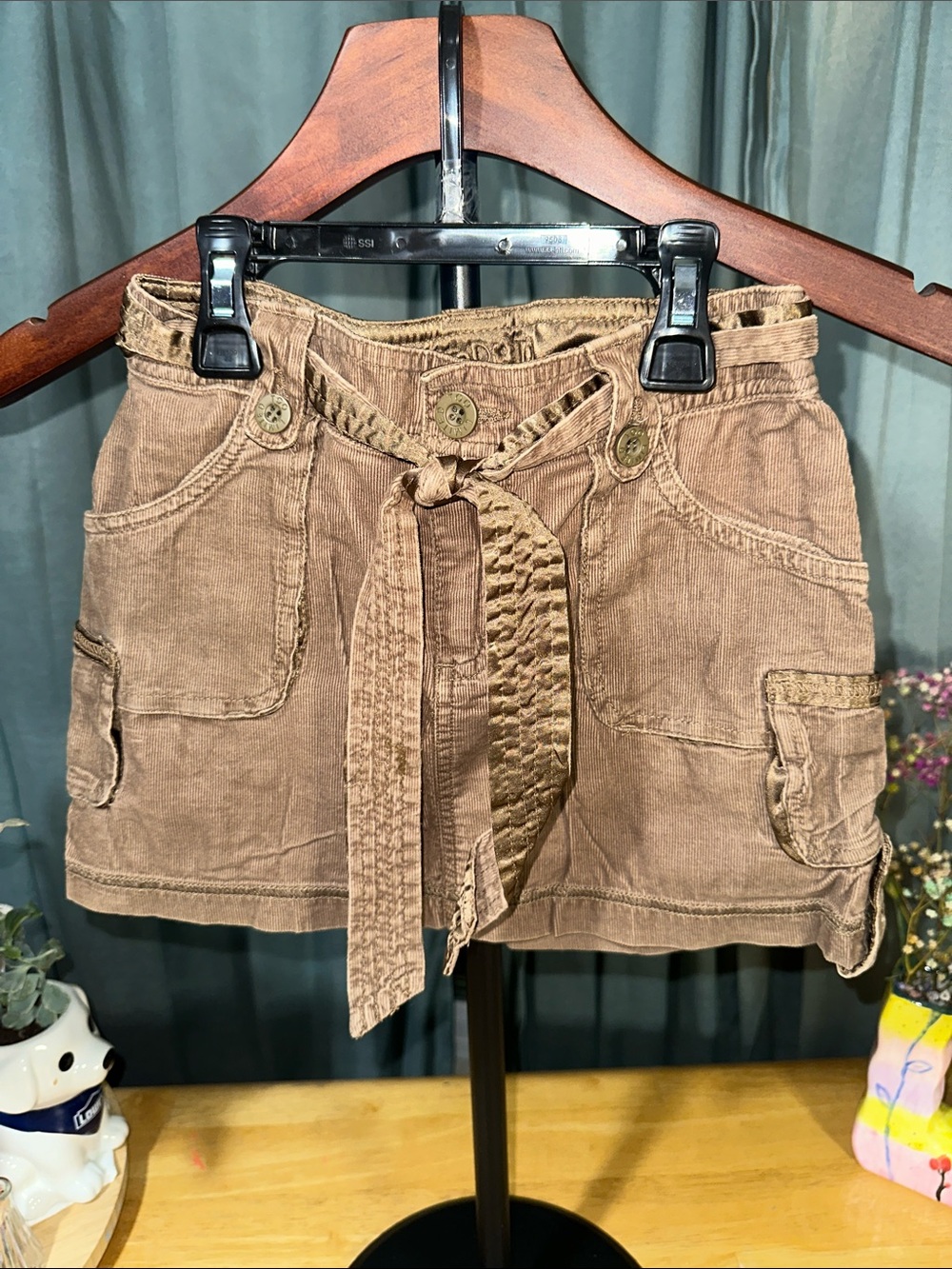 Limited Too Brown Cargo Skirt with Tie Belt